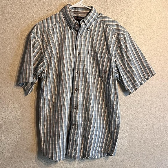 Ariat Pro Series Shirt Mens  Plaid Short Sleeve Button Up •  Size M - Picture 1 of 8